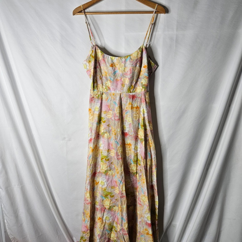 Baltic Born Katalina Back Tie Midi Dress Multi Floral sz M